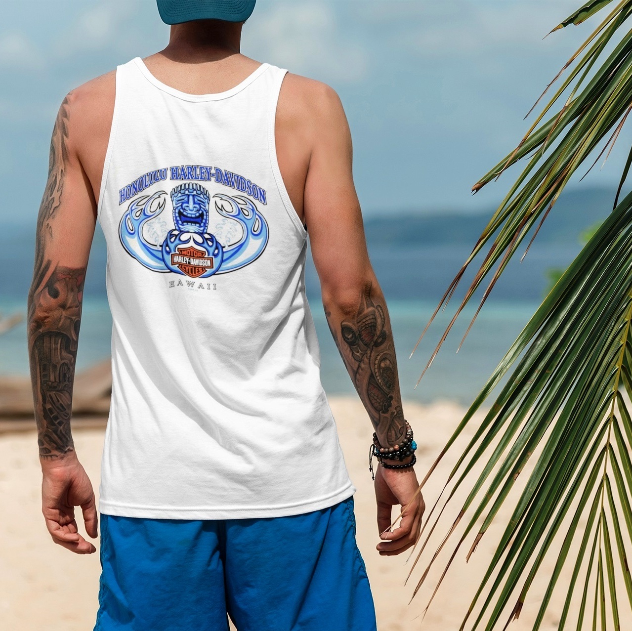 Harley-Davidson Men Tiki Wave Tank Top