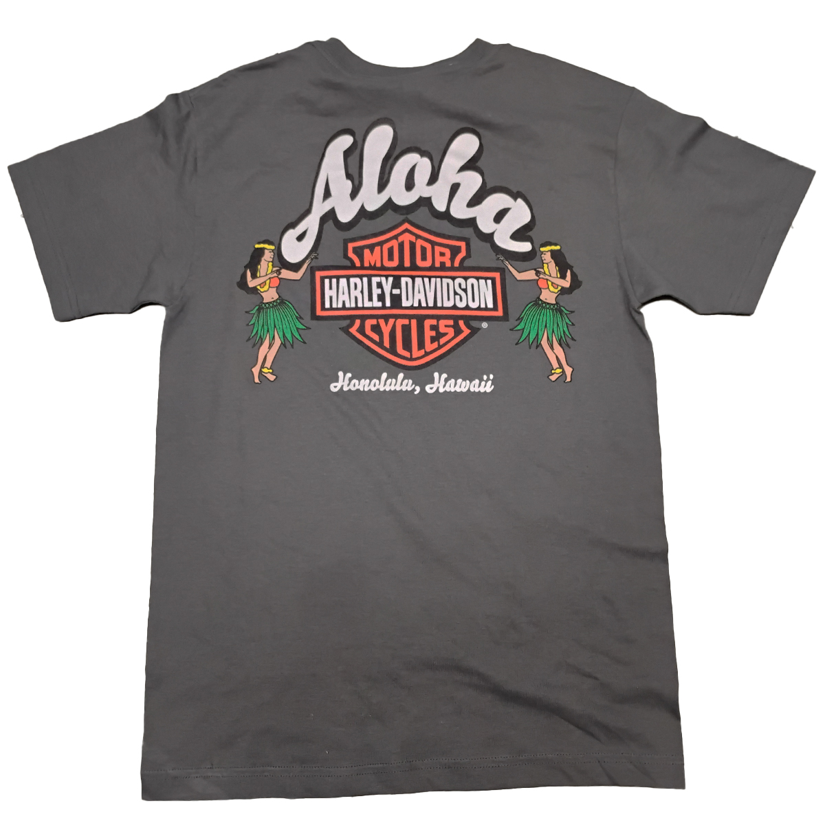  Aloha Hula T-shirt. Hawaii exclusive design men short sleeve shirt. 100% cotton traditional fit t-shirt. Our traditional tee fits true to size, providing durable and lasting comfort.