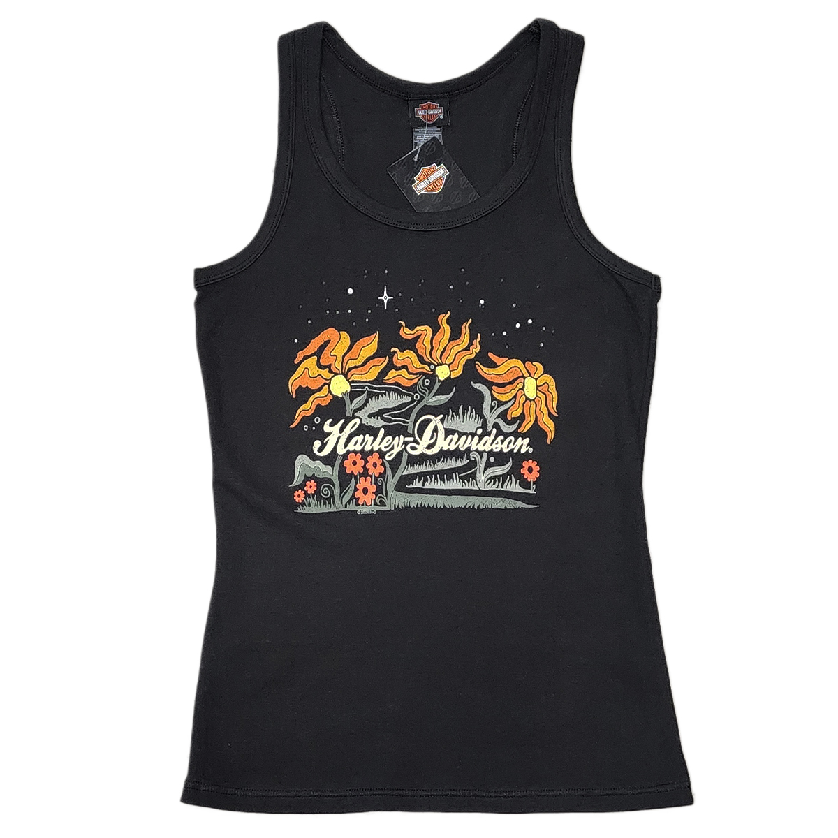 Harley-Davidson Women's Floral Road Tank. 95% cotton 5% spandex tank top. 