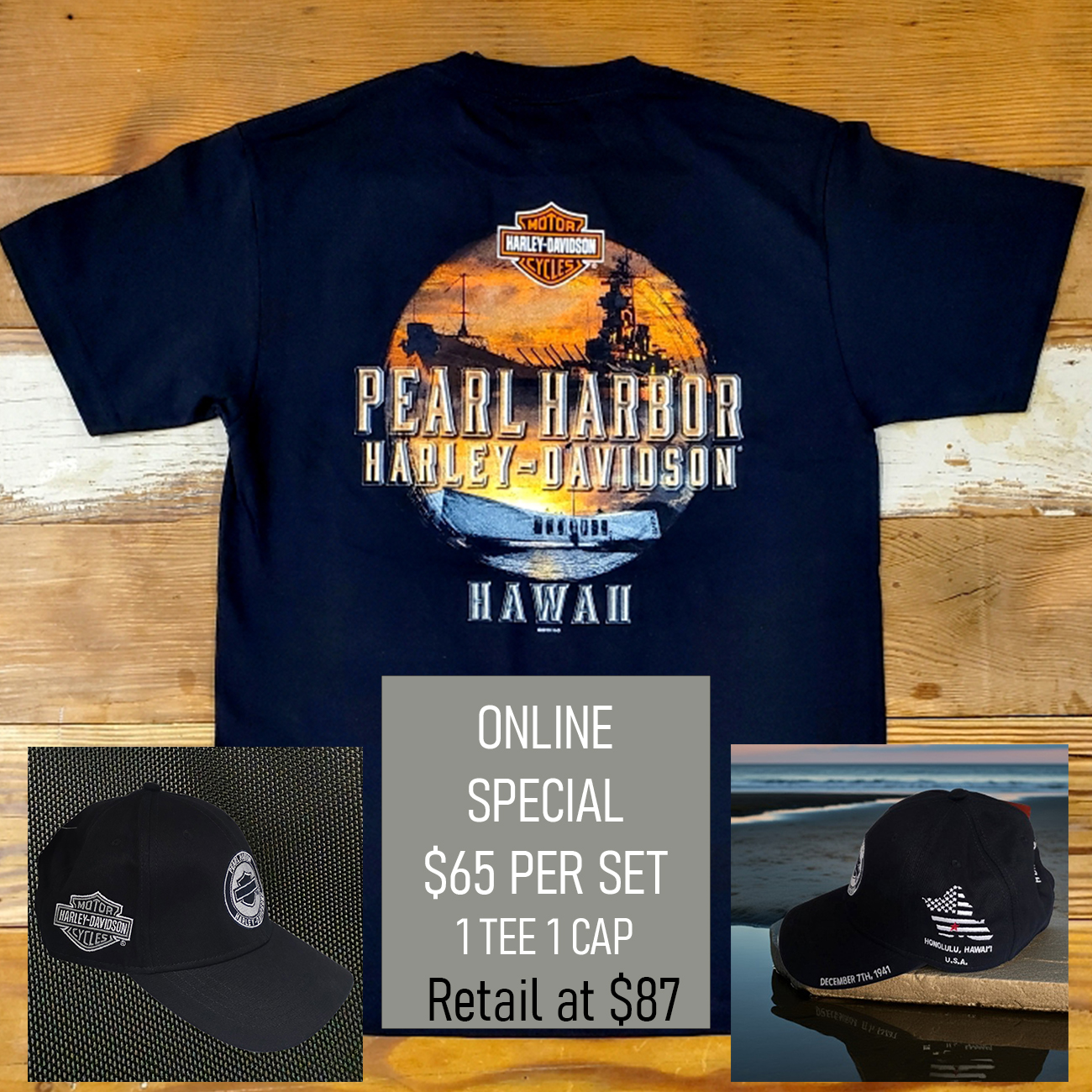 Pearl Harbor Remember Tee & Cap Set