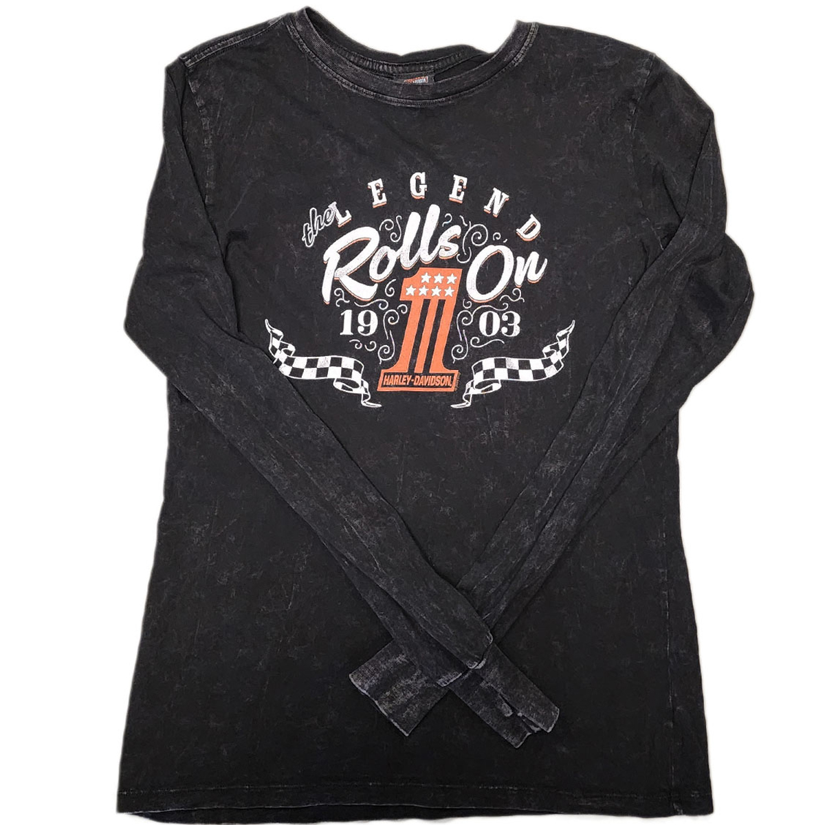 Pacific Harley-Davidson Hawaii Exclusive T-shirt. Harley-Davidson Women Legend Rolls On Long Sleeve Tee. 100% cotton.