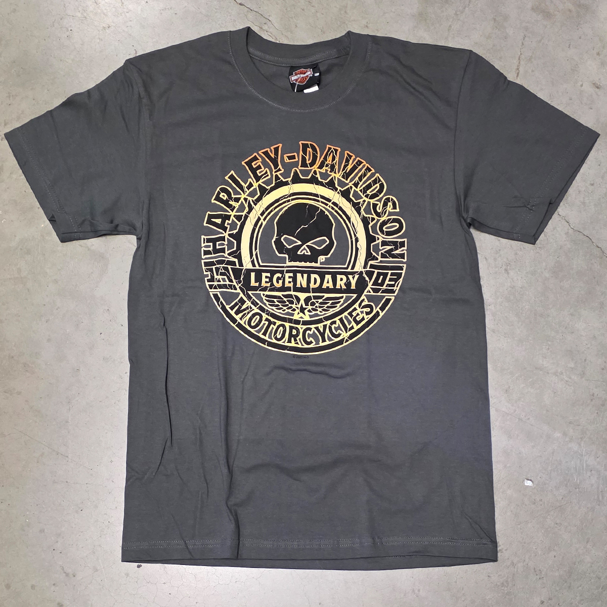 Harley-Davidson Men's Kona No Fear T-Shirt. 100% Cotton Short Sleeve Asphalt Tee.
