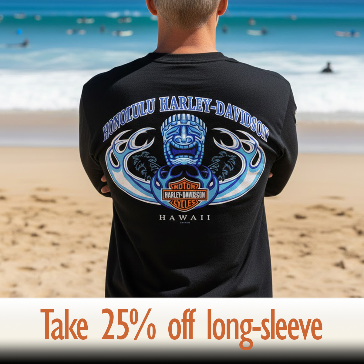 Harley-Davidson Tiki Wave Long Sleeve Black T-Shirt