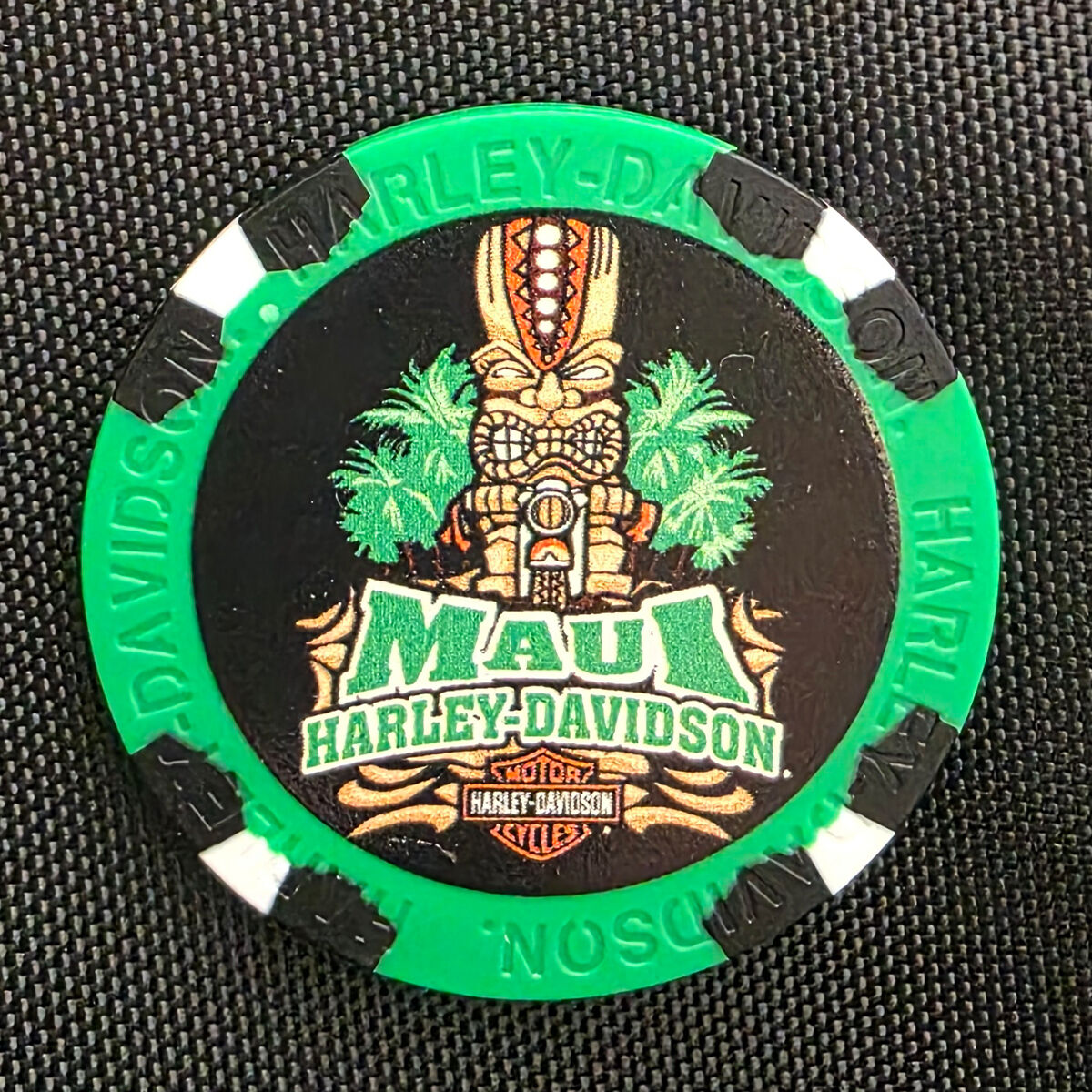 Harley-Davidson Full Color Poker Chips Maui Tiki Guy