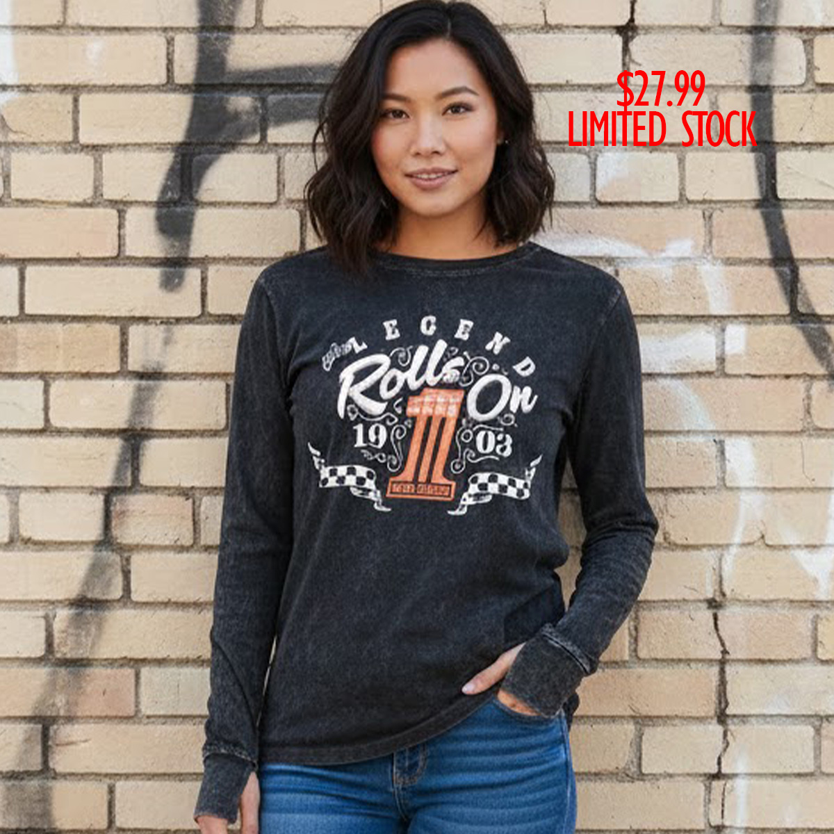Harley-Davidson Women Legend Rolls On Long Sleeve Tee
