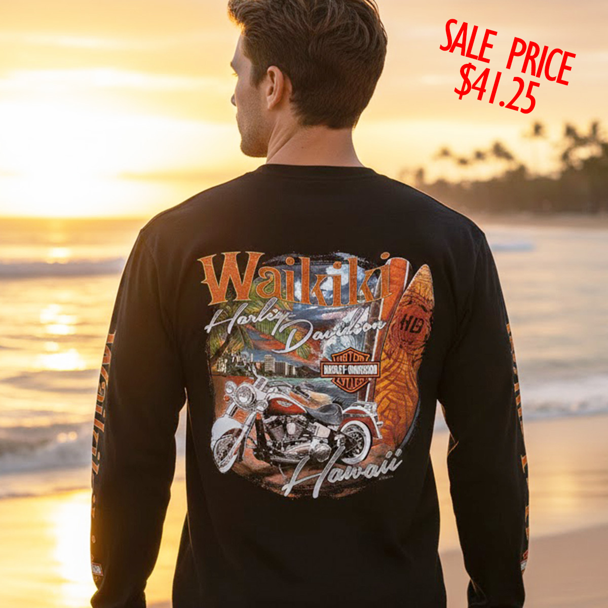 Harley-Davidson Men Coastline Long Sleeve T-Shirt