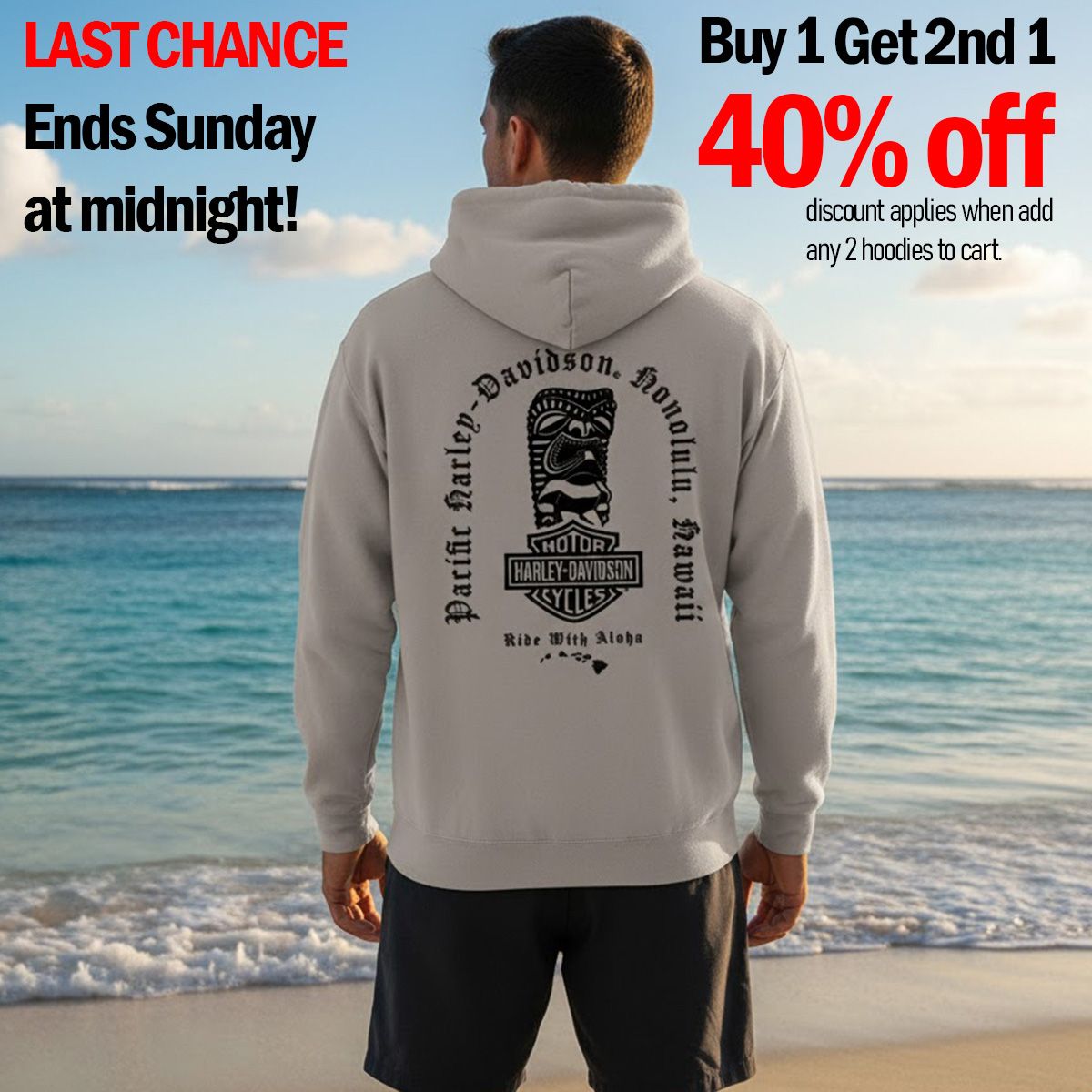 Harley-Davidson Men Tiki Brah Hooded Fleece