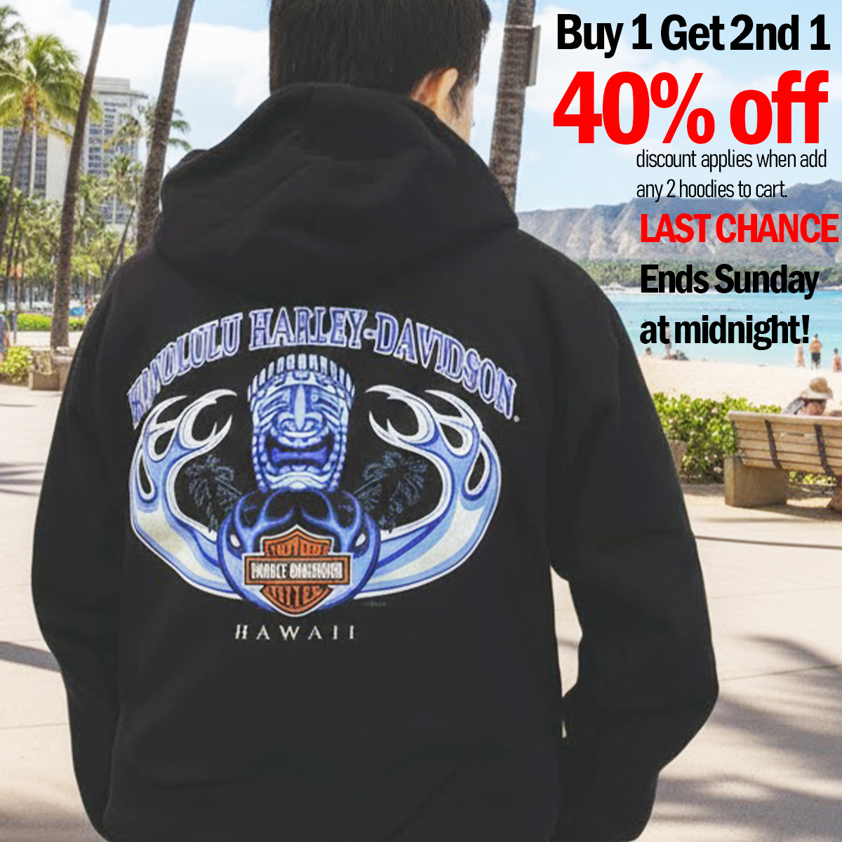 Harley-Davidson MenTiki Wave Zip-up Hoodie