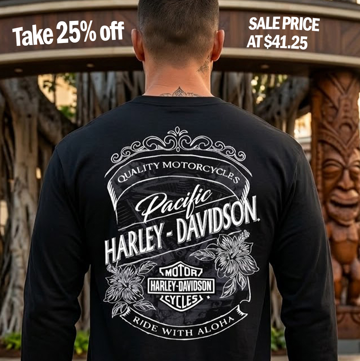 Harley-Davidson Men Labeled Long Sleeve T-Shirt