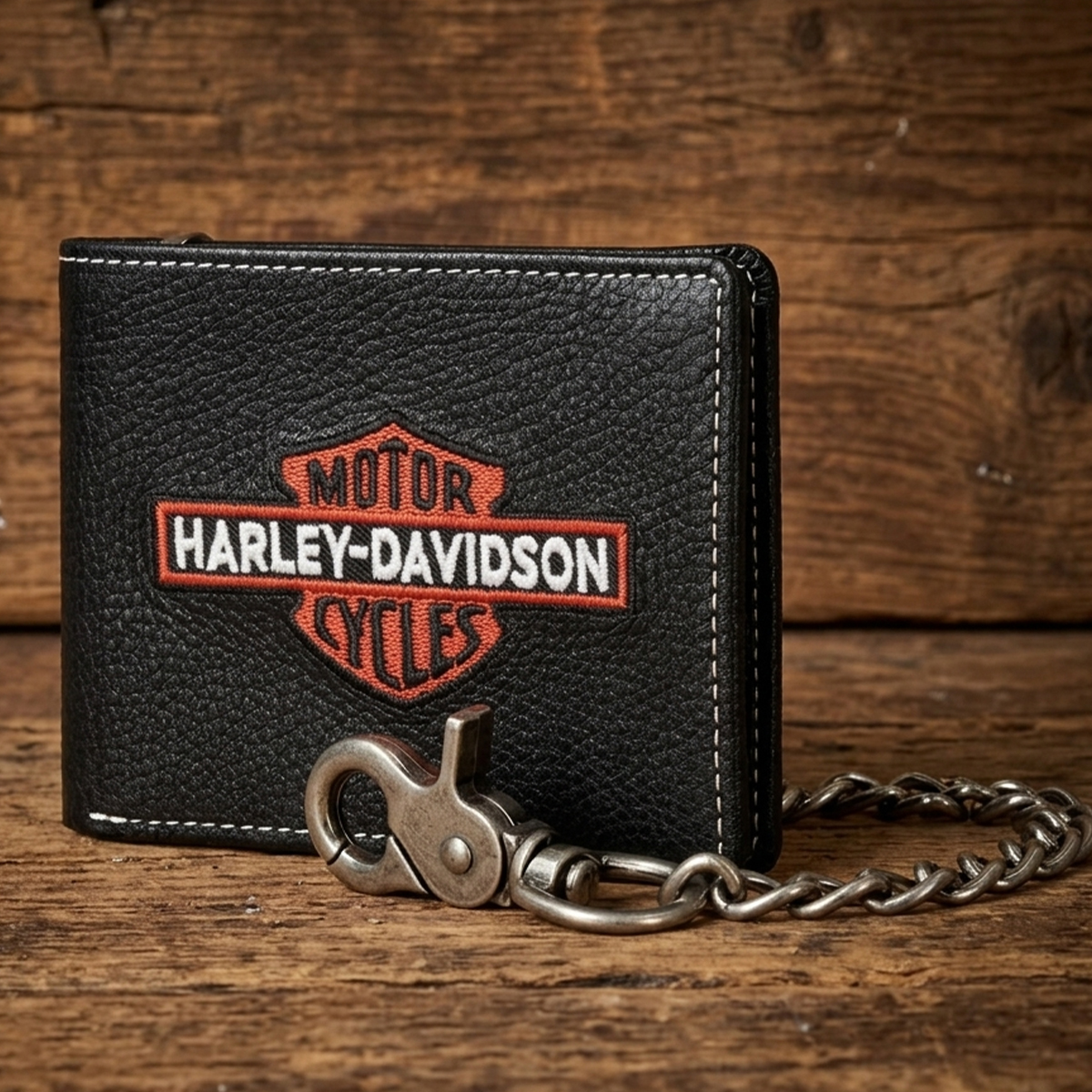 Harley-Davidson Men B&S Embroidered Billfold Wallet