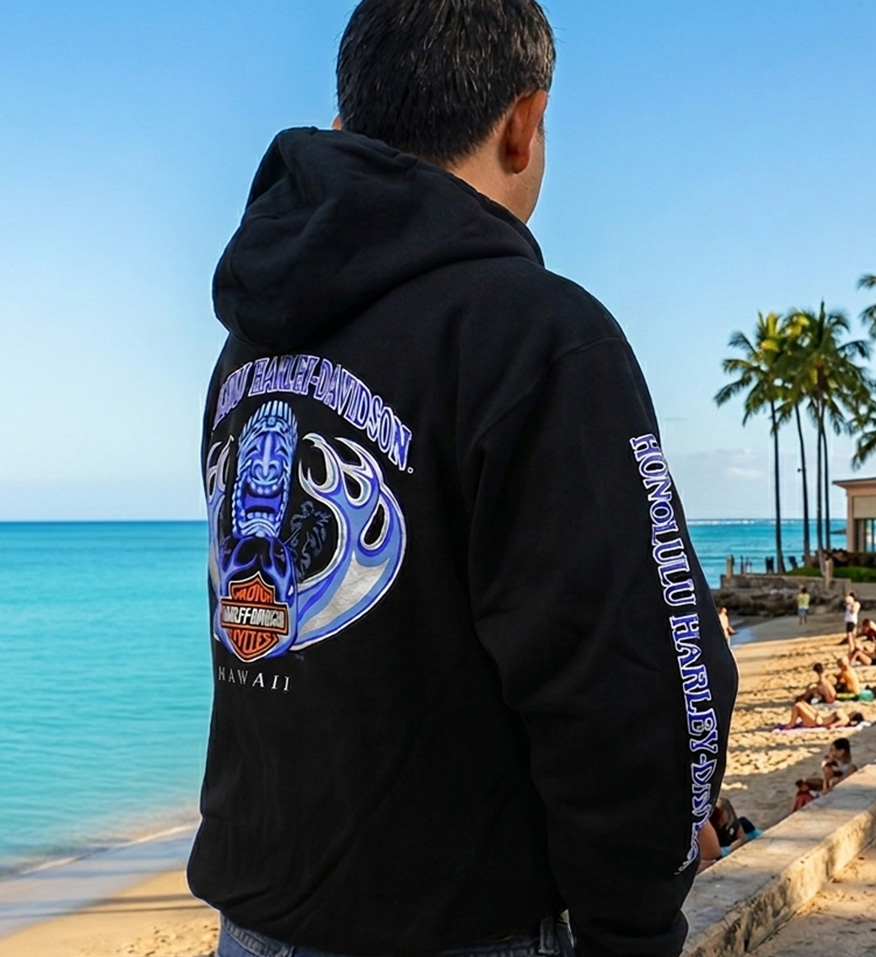 Harley-Davidson Men Tiki Wave Zip-up Hoodie