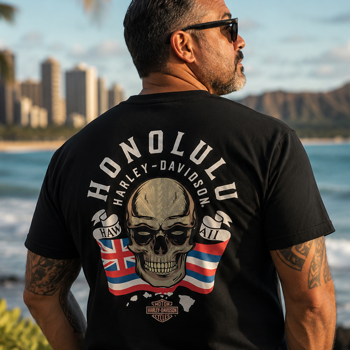 Harley-Davidson Men Torches 2.0 with Hawaiian State Flag T-Shirt