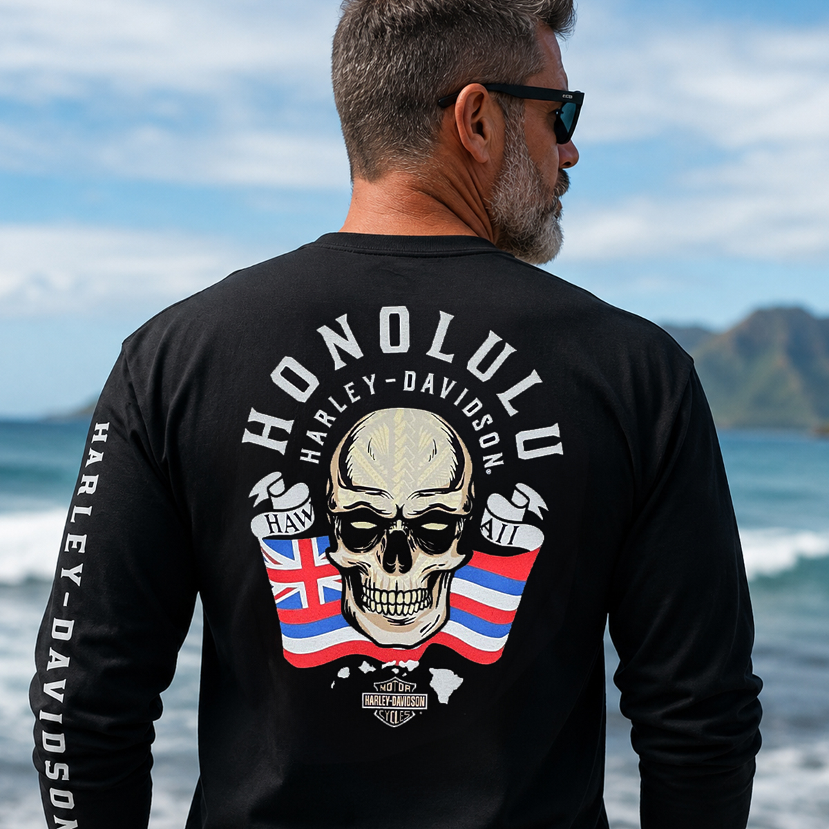 Harley-Davidson Torches 2.0 with Hawaiian State Flag Long Sleeve T-Shirt