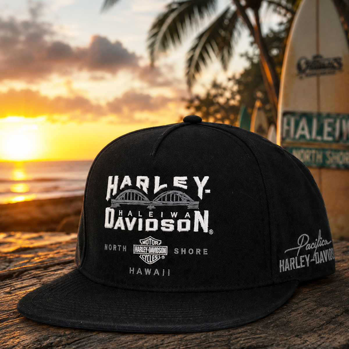 Harley-Davidson Haleiwa Cap - Black | Island Chain | Pacific H-D North Shore Hawaii
